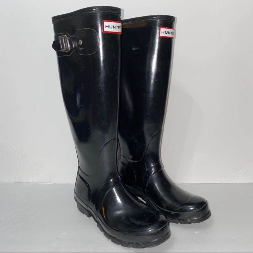 HUNTER Original Gloss Tall Black rain boots BoxC